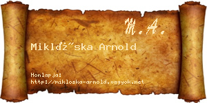 Miklóska Arnold névjegykártya